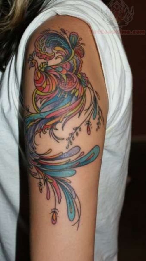 Peacock Half Sleeve Tattoo