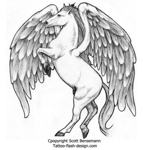 Winged Pegasus Tattoo Design