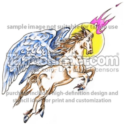 Color Pegasus Tattoo Design