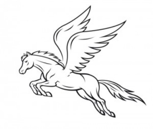 Amazing Flying Pegasus Tattoo Design