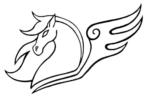 New Outline Pegasus Tattoo Design