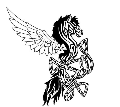 Celtic Pegasus Tattoo Design