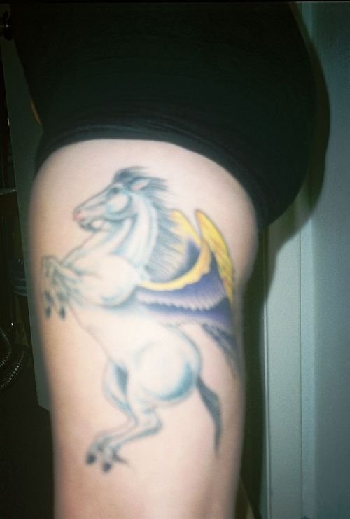 Pegasus Tattoo On Leg