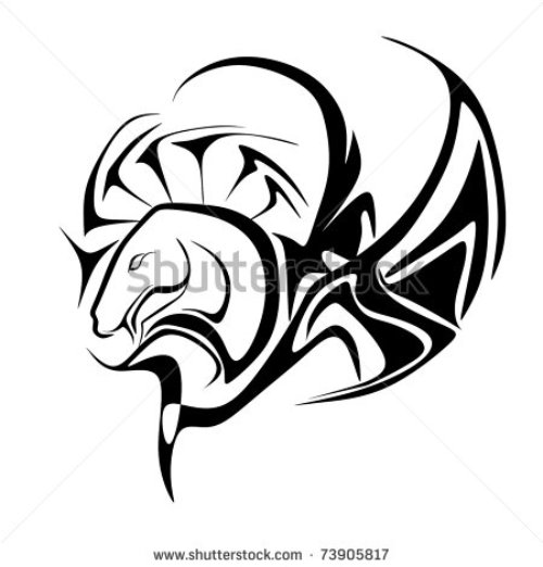 Latest Black Tribal Pegasus Tattoo Design
