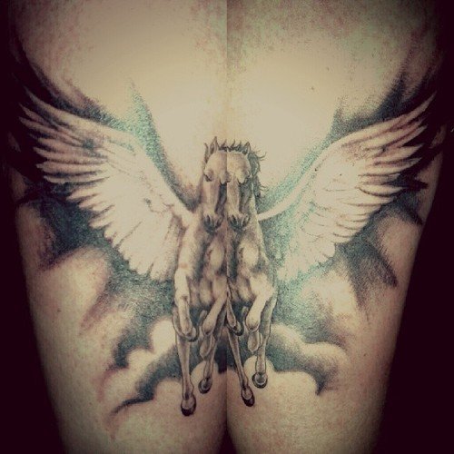 Pegasus Tattoo on Girl Chest