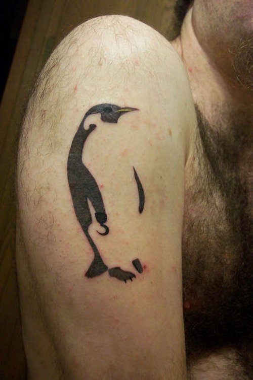 Man Right Half Sleeve Penguin Tattoo