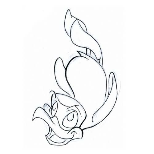 Outline Penguin Tattoo Design