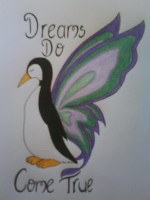 Dreams Do Come True – Penguin Tattoo Design