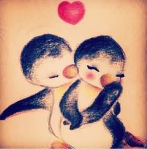 Love Couple Penguins Tattoo