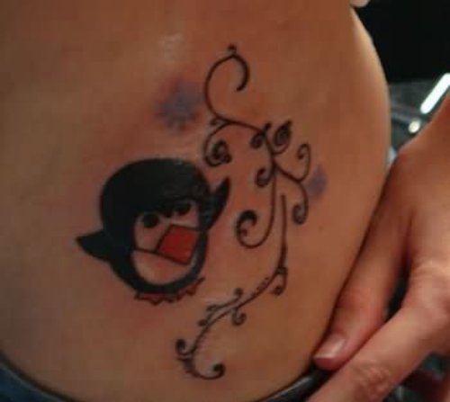 Red Beak Penguin Tattoo