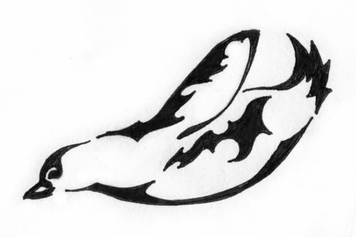 Flying Tribal Penguin Tattoo