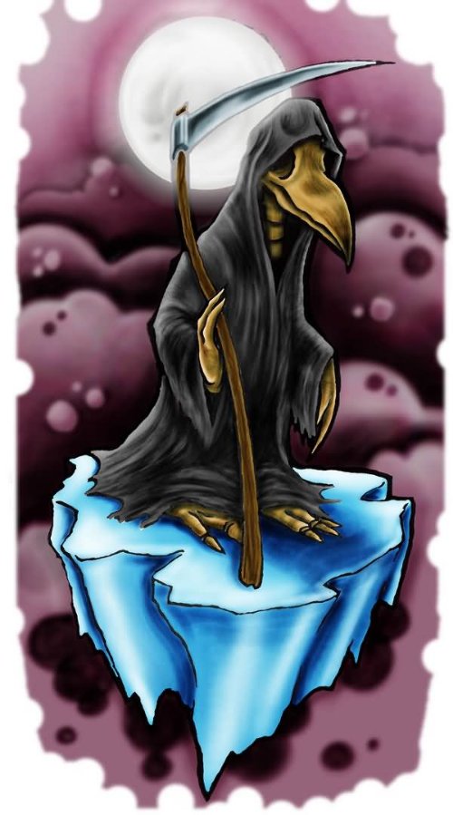 Grim Reaper Penguin Tattoo Design