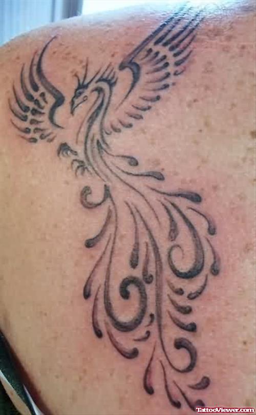 Phoenix Tattoo On Back Shoulder