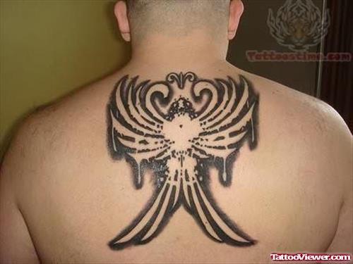 Stylish Phoenix Tattoo On Back