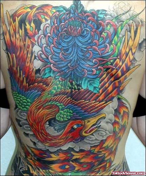 Phoenix full Back Tattoo