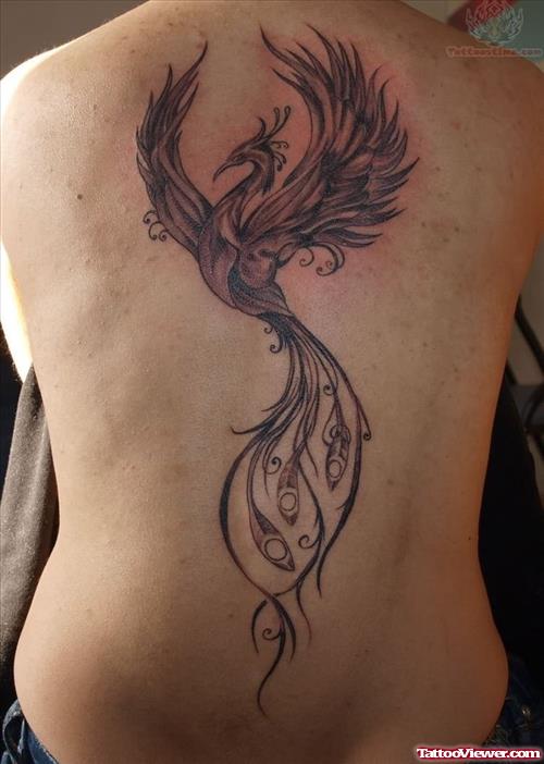 Beautiful Phoenix Back Body Tattoo