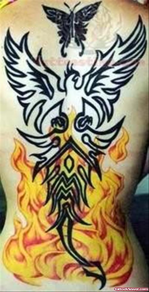 Trendy Phoenix Tattoo Design
