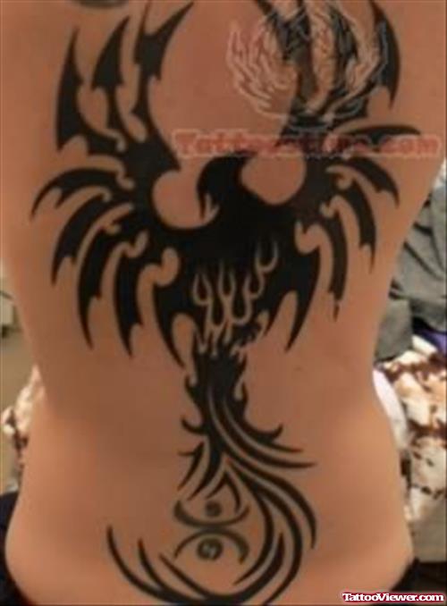 Phoenix Tattoo Design on Back