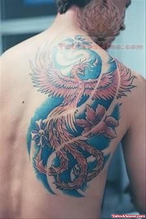 Amazing Phoenix Tattoo On Back