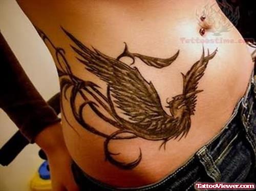 Japanese Phoenix Tattoo On Hip