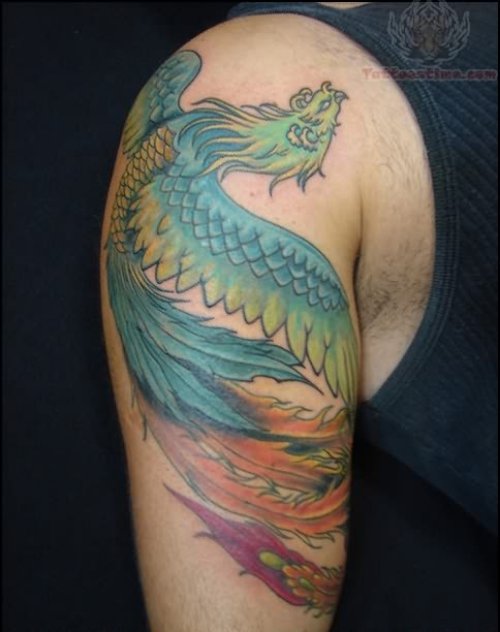 Phoenix Green Ink Tattoo