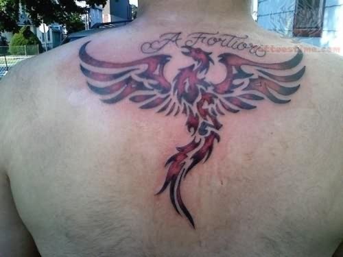Upper Back Phoenix Tattoo