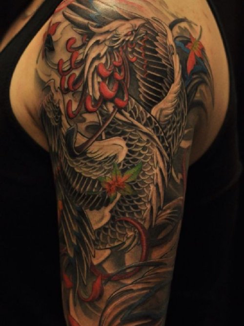 Left Half Sleeve Phoenix Tattoo Idea