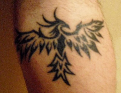 Black Tribal Phoenix Tattoos