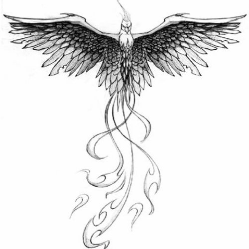 Flying Phoenix Tattoo Design Idea