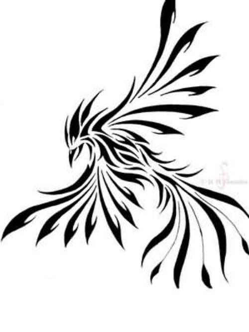 Awful Tribal Phoenix Tattoo Design