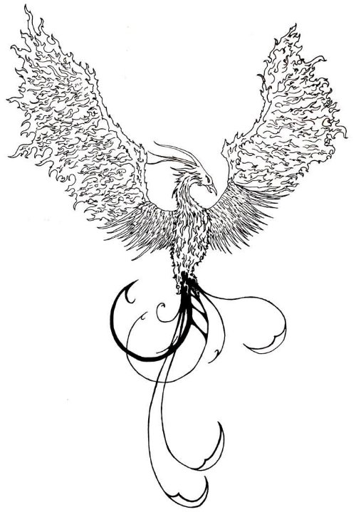 Phoenix Rising Tattoo Design