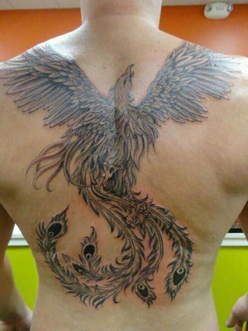 Man Back Body Phoenix Tattoos