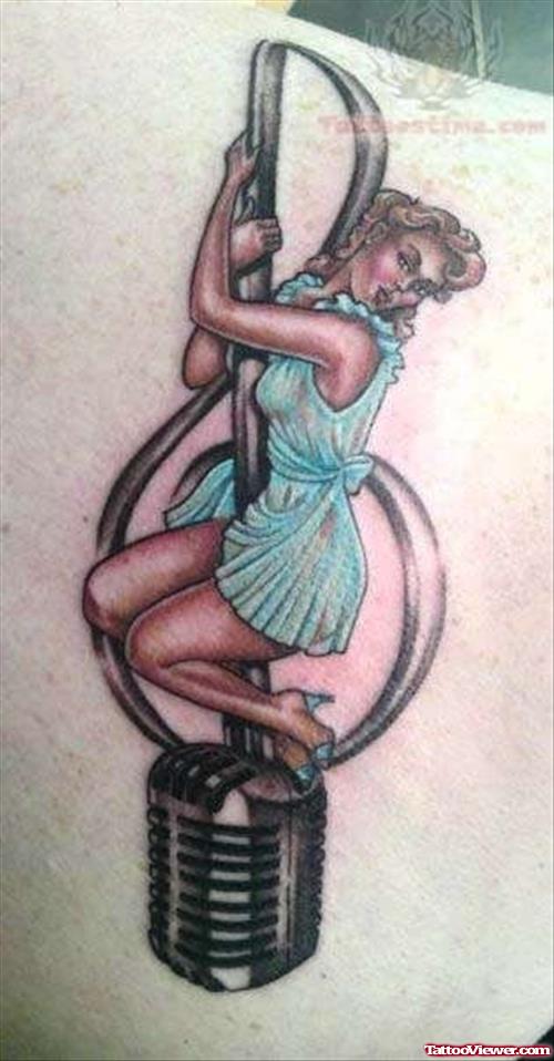 Music Pin Up Girl Tattoo