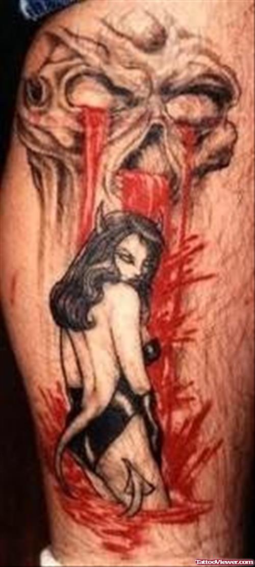 Awesome Pin Up Girl Tattoo