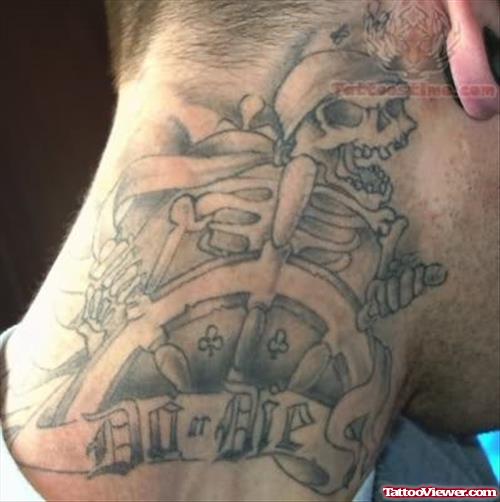 Pirate Tattoo On Neck