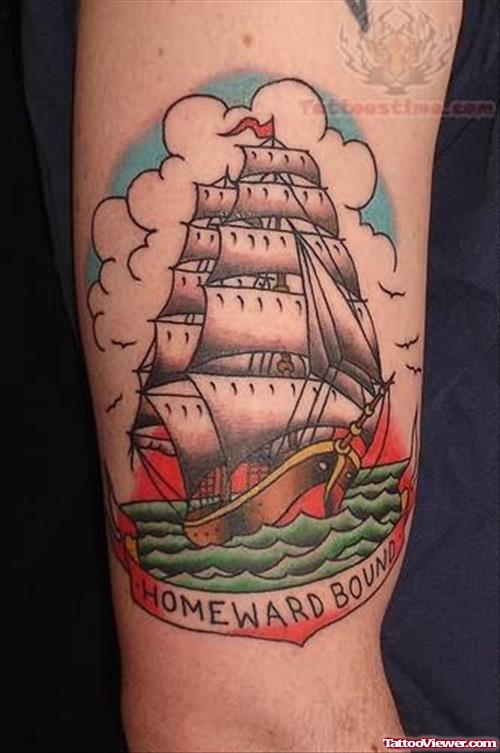 Beautiful Pirate Ship Tattoo