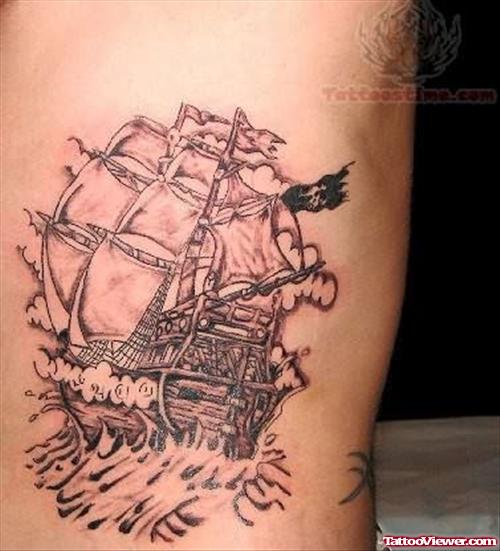 Pirate Ship Tattoo For Body