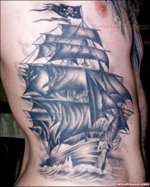 Pirate Ship Tattoo Design