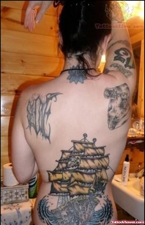Pirate Back Body Tattoo
