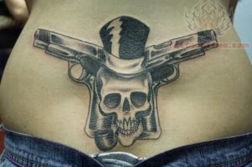 Lower Back Pistol Tattoos