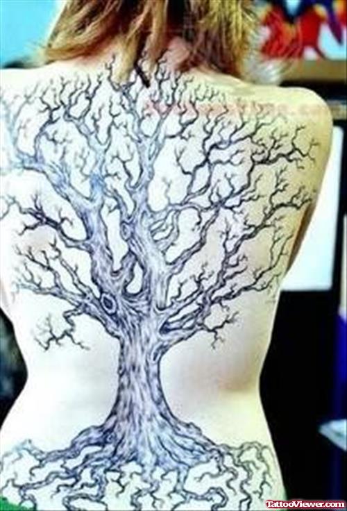 Large Impressive Tree Tattoo On Back