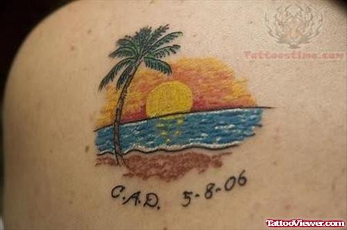 Beach Tree View Tattoo