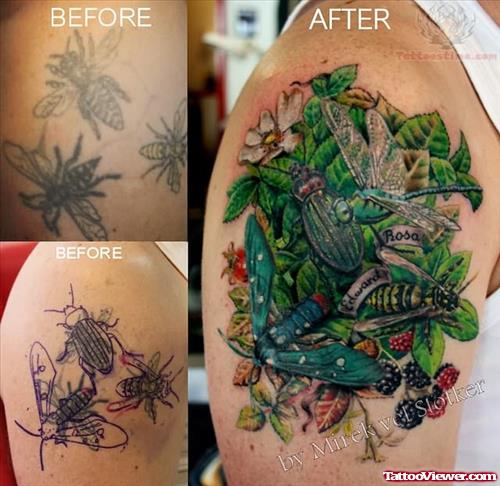 Plants And Insects Tattoos