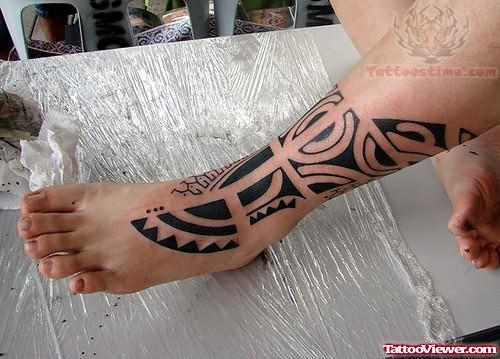 Polynesian Leg Tattoo Women - wide 8