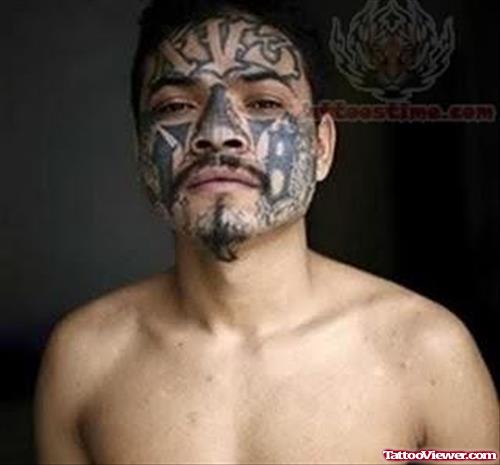 Prison Tattoo On Men Face