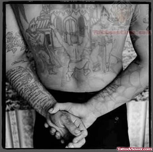Prison Tattoo On Back Body