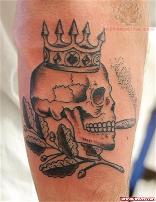 Prison Skull Crown Tattoo