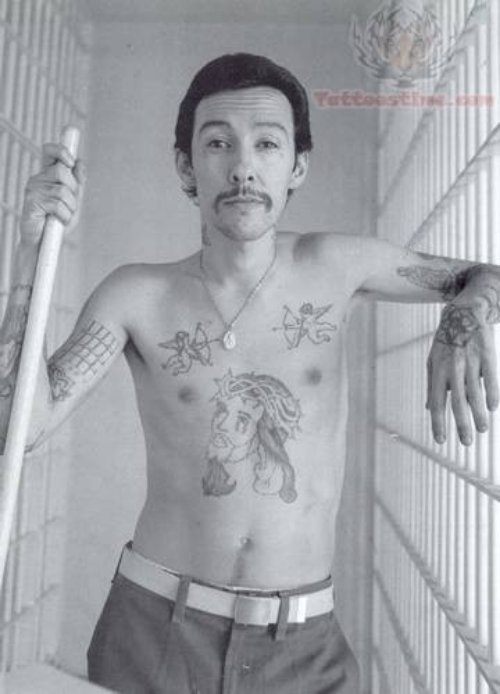 Prisoner Black And White Tattoo Picture