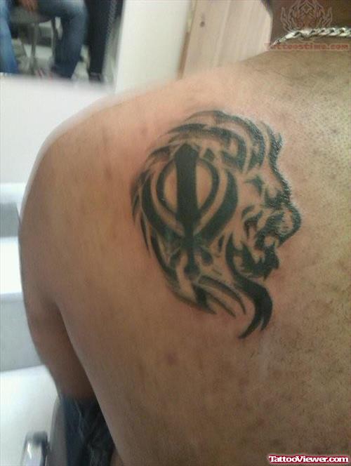 Religious Om With Khanda Punjabi Tattoo On Chest By Mumbai Ink