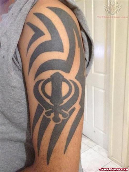 Tribal Design And Khanda Tattoo